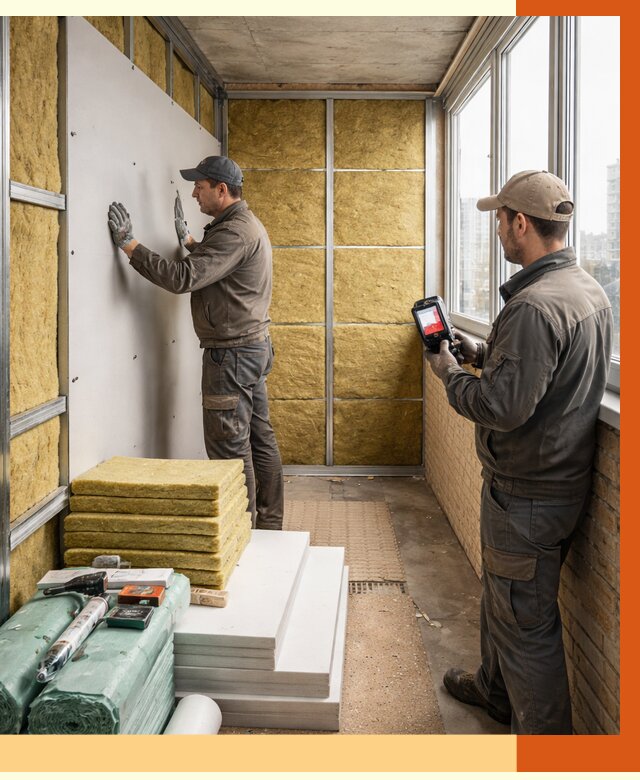 Утепление балкона в Салехарде от 4817 руб. под ключ | ТепломастерСлх